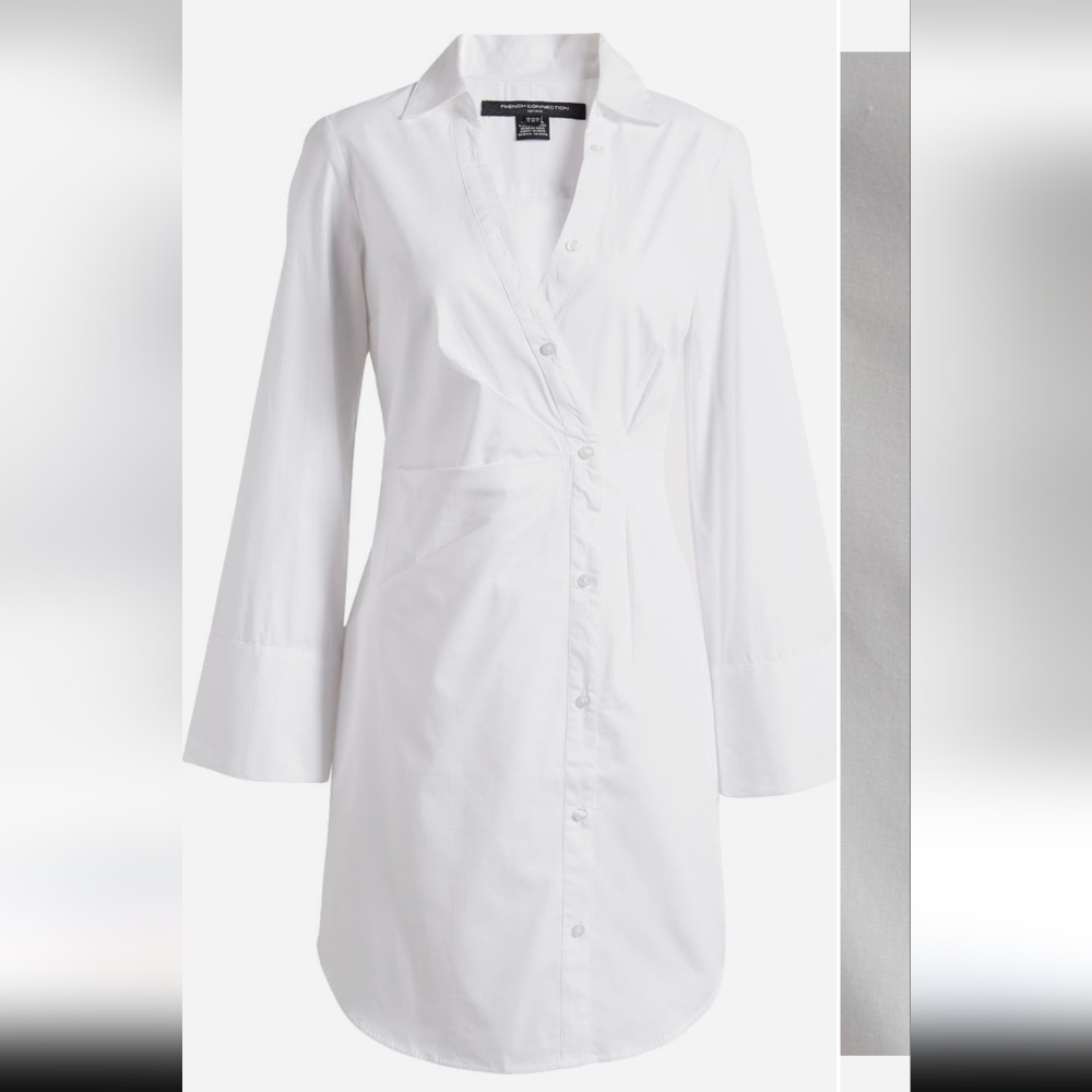 French Connection Isabelle Long Sleeve Asymmetric Shirtdress Sz 6 NWT